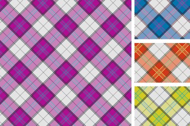 Set of scottish styled pattern clipart