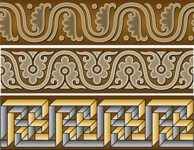 Abstract vector seamless old-styled ornate border clipart