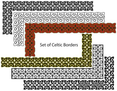 Vector set of Celtic style borders clipart