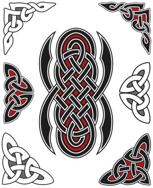 Set of celtic design elements clipart