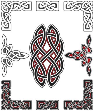 Set of celtic design elements clipart