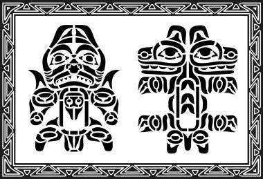 Set of ancient american indian patterns clipart