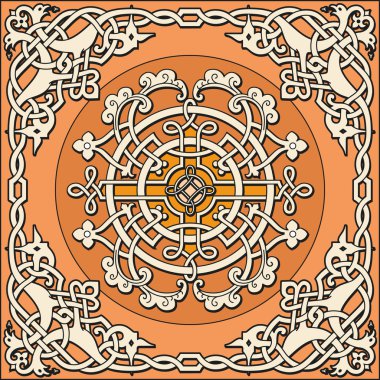 Ancient old russian vector pattern clipart