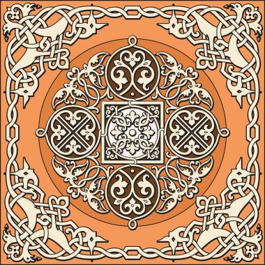 Ancient old russian vector pattern clipart