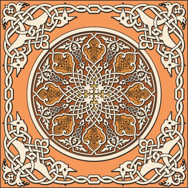 Ancient old russian vector pattern clipart