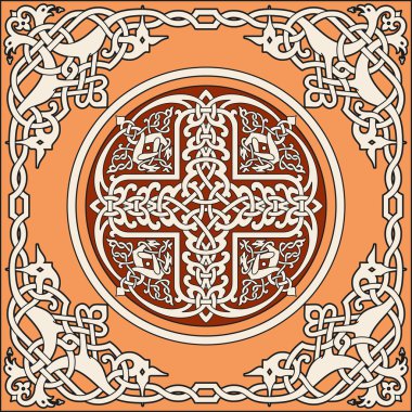 Ancient old russian vector pattern clipart