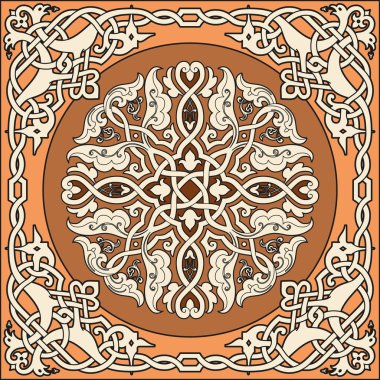 Ancient old russian vector pattern clipart