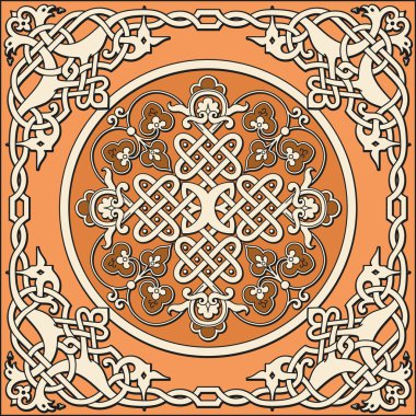 Ancient old russian vector pattern clipart