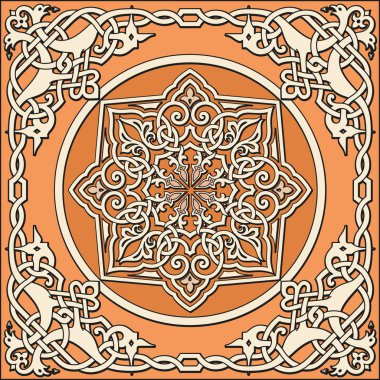 Ancient old russian vector pattern clipart