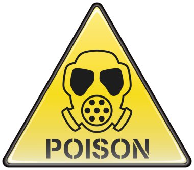 Poison gas mask vector triangle hazardous sign clipart