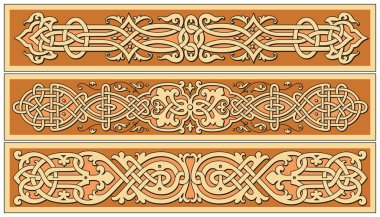 Ancient old russian vector pattern clipart