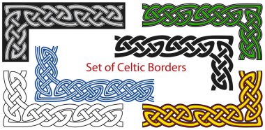 Vector set of Celtic style borders clipart