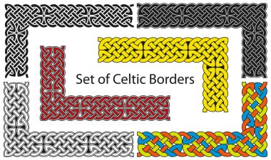 Vector set of Celtic style borders clipart