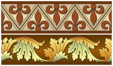 Abstract vector seamless old-styled ornate border clipart