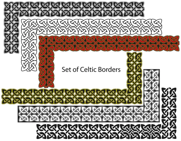 Conjunto vectorial de bordes de estilo celta — Vector de stock