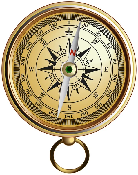 Wektor realistyczne reprezentowane kompas — Wektor stockowy