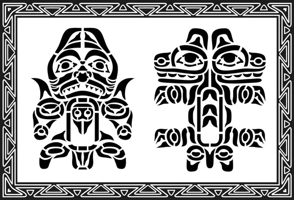 Ensemble d'anciens motifs indiens américains — Image vectorielle