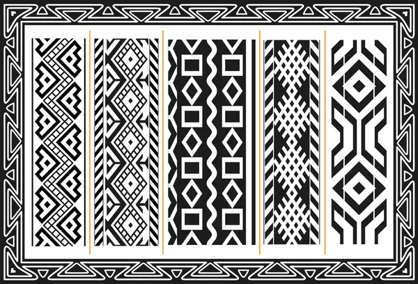 Uppsättning gamla indianska mönster — Stock vektor