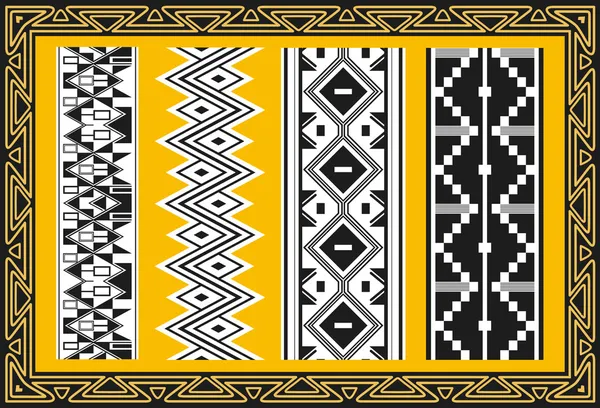 古代アメリカインディアン パターンのセット — ストックベクタ