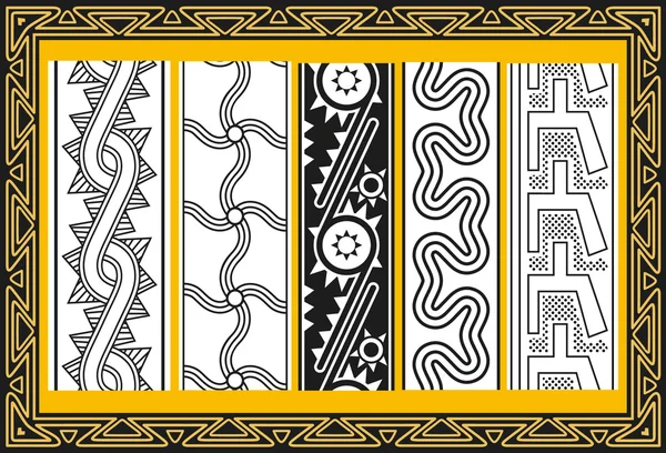 Set of ancient american indian patterns — Stock Vector