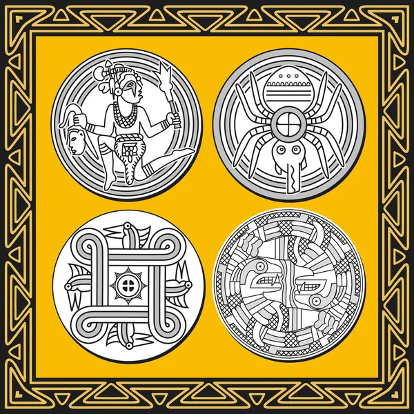 Σύνολο αρχαία πρότυπα Ινδιάνος — Διανυσματικό Αρχείο
