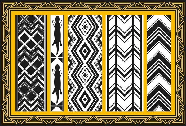 Set van oude Indiaanse patronen — Stockvector