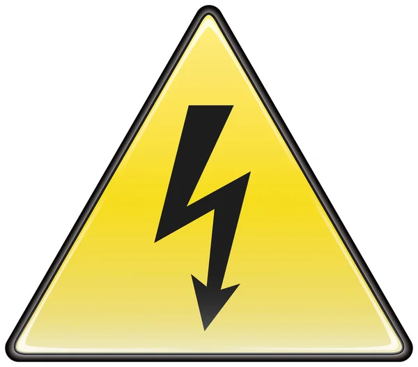 Electric hazard triangular vector sign — Stock Vector