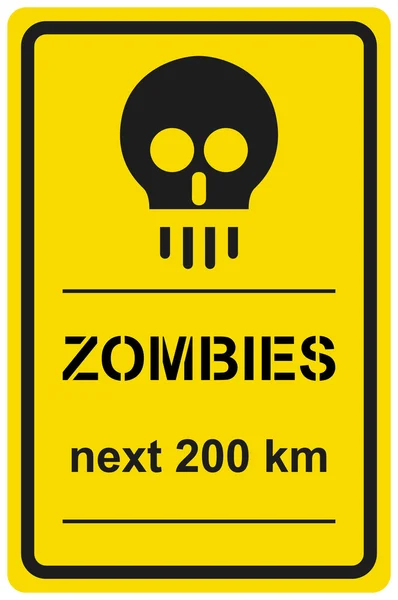Vector sign zombies next 200 km — Stock Vector