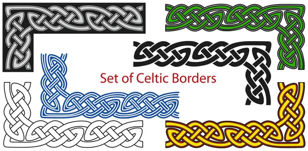 Celtic stili kenarlık kümesi vektör — Stok Vektör