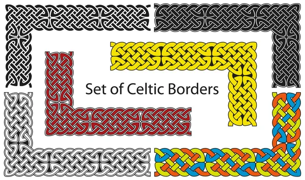 Conjunto vetorial de bordas de estilo celta —  Vetores de Stock