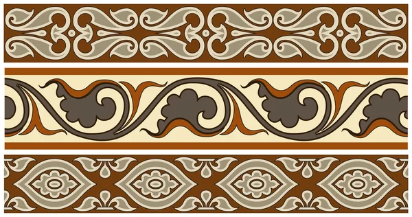 Abstract vector seamless old-styled ornate border — Stock Vector