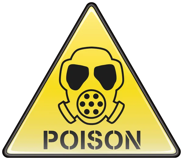 毒ガス マスク ベクトルの三角形の危険の記号 — ストックベクタ