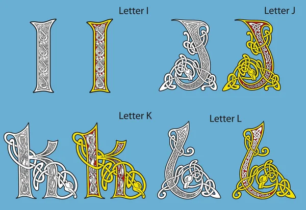 Eski Celtic alfabesi (26 harf) — Stok Vektör