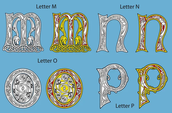 Antigo alfabeto celta (26 letras ) —  Vetores de Stock
