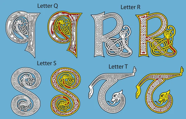 Alfabeto celta antiguo (26 letras ) — Archivo Imágenes Vectoriales