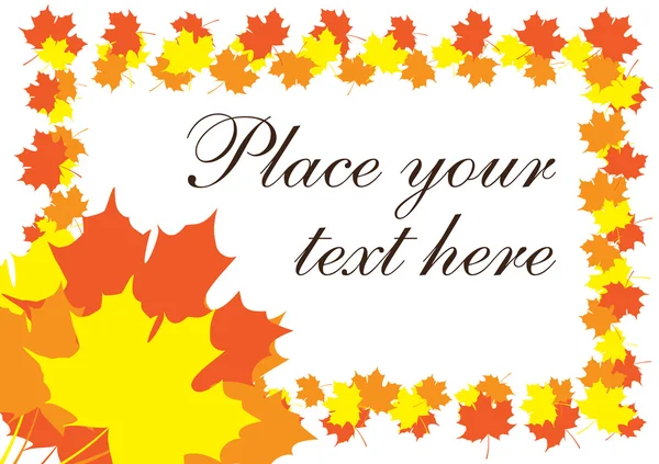 Fall leaves text border — Stock Vector