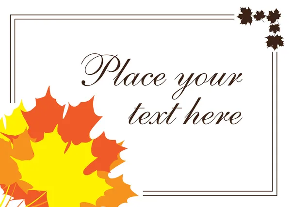 Bright fall leaves text border — Stock Vector