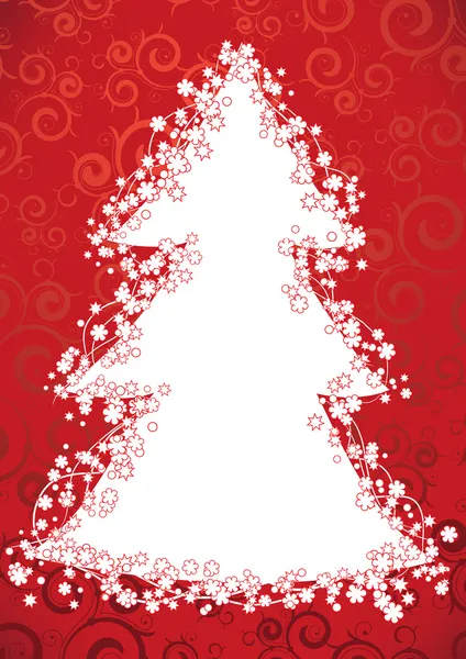 Christmas tree red frame — Stock Vector