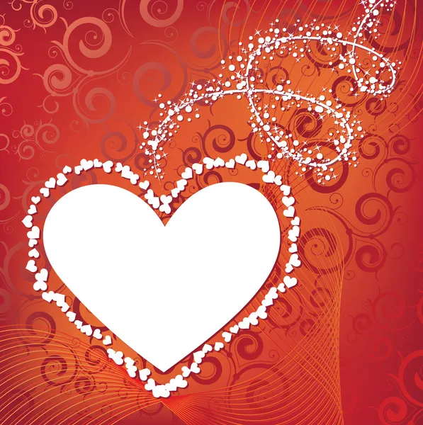 Cadre coeur rouge — Image vectorielle