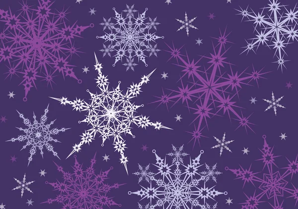 Фіолетовий сніжинки фону — стоковий вектор