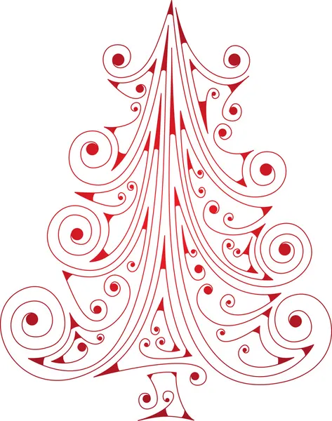 圣诞曲红色树 — 图库矢量图片