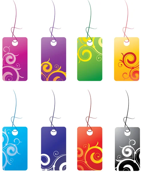 stock vector Tags with curly elements