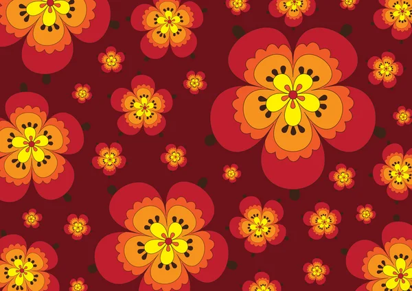 鲜艳的花朵背景 — 图库矢量图片