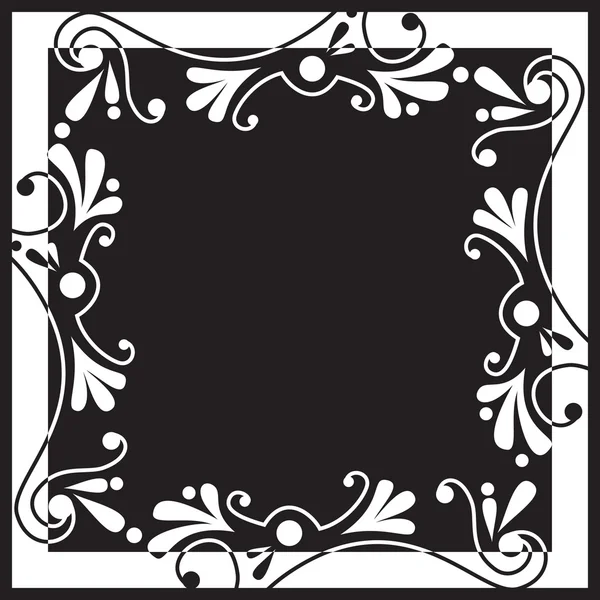 Fekete & fehér virágos háttér — Stock Vector