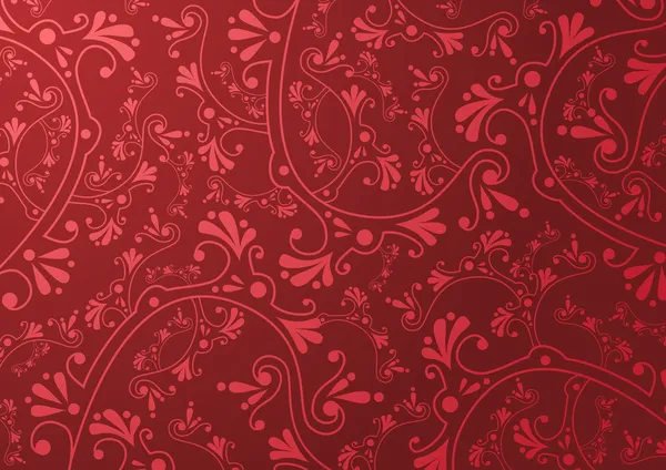 Fondo rojo adorno floral — Archivo Imágenes Vectoriales
