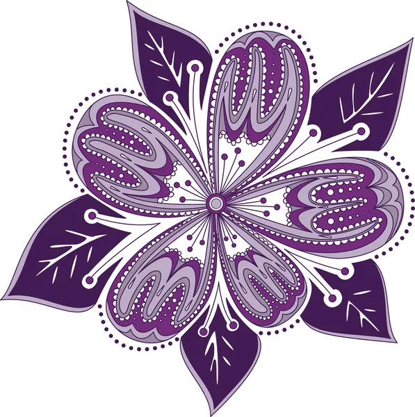 Ornament Fialový květ — Stockový vektor