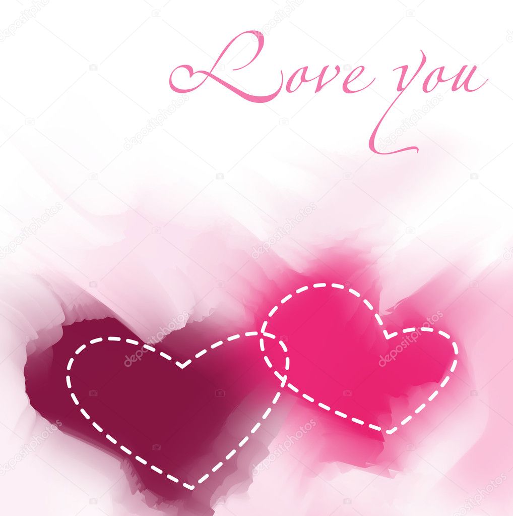 Love you watercolor background
