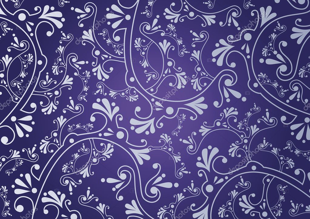 fundo de ornamento floral roxo — Vetor de Stock © helenka #2778695