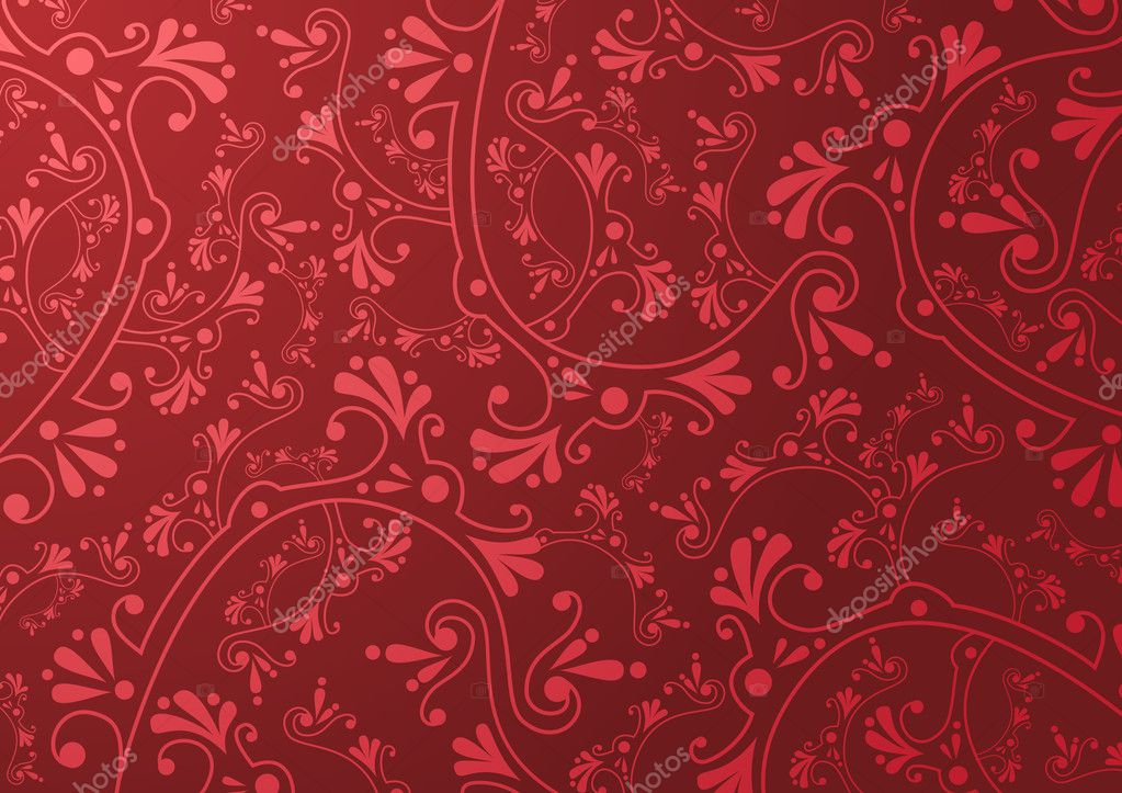 Red floral ornament background — Stock Vector © helenka 2778702