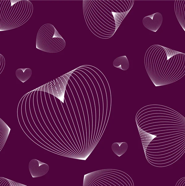 Seamless mönster med vita hjärtan — Stock vektor
